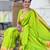 Parrot green silk blend saree with paithani rich weaved pallu and blouse