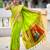 Parrot green silk blend saree with paithani rich weaved pallu and blouse