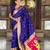 Violet silk blend saree with paithani rich weaved pallu and blouse