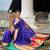 Violet silk blend saree with paithani rich weaved pallu and blouse