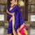 Violet silk blend saree with paithani rich weaved pallu and blouse