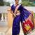 Violet silk blend saree with paithani rich weaved pallu and blouse