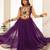 Purple faux georgette badhni print with kutchi patche work navratri gown
