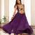 Purple faux georgette badhni print with kutchi patche work navratri gown
