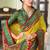 Mustard lucknowi viscose georgette saree with foil print