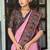 Light pink lucknowi viscose georgette saree with foil print