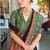Black lucknowi viscose georgette saree with foil print