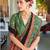 Black lucknowi viscose georgette saree with foil print
