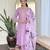 Lavender sequence embroidery viscos chanderi silk kurta set with nazmin printed dupatta