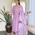 Lavender sequence embroidery viscos chanderi silk kurta set with nazmin printed dupatta