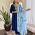Blue sequence embroidery viscos chanderi silk kurta set with nazmin printed dupatta