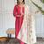 Gajari sequence embroidery kurta set with floral jacquard dupatta for women