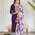 Wine sequnec embroidery viscos chanderi kurta set with printed organza dupatta for women
