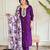 Wine sequnec embroidery viscos chanderi kurta set with printed organza dupatta for women
