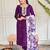 Wine sequnec embroidery viscos chanderi kurta set with printed organza dupatta for women