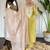 Yellow sequence embroidery viscos kurta set with printed chanderi dupatta for women
