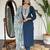 Teal sequence embroidery viscos kurta set with printed chanderi dupatta for women