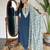 Teal sequence embroidery viscos kurta set with printed chanderi dupatta for women
