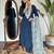 Teal sequence embroidery viscos kurta set with printed chanderi dupatta for women