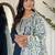 Teal sequence embroidery viscos kurta set with printed chanderi dupatta for women