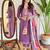 Lavender sequence embroidery viscos silk kurta set with printed crepe dupatta for women