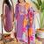 Orange floral sequence embroidery viscos rayon kurta set with printed chinon dupatta for women