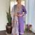Lavender sequence embroidery viscos rayon kurta set with floral jacquard for women