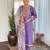 Lavender sequence embroidery viscos rayon kurta set with floral jacquard for women