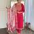 Rani pink sequence embroidery viscos rayon kurta set with floral jacquard for women