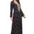 Floral printed A-line Jalabiya with Golden and multicolor threadwork 