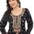 Floral printed A-line Jalabiya with Golden and multicolor threadwork 