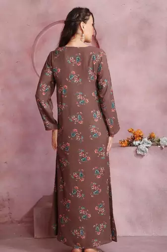 A line dress with colourful thread work Embroidery