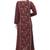 Floral printed a-line jalabiya with threadwork