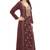 Floral printed a-line jalabiya with threadwork