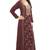 Floral printed a-line jalabiya with threadwork