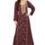 Floral printed a-line jalabiya with threadwork