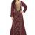 Floral printed a-line jalabiya with threadwork