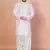 Peach bangalorian silk kurta for men with embroidery work