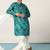 Green cotton blend kurta for men with printed design