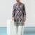 Purple cotton blend kurta for men with ethnic motifis print