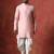 Peach cotton blend kurta for men with solid print