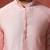 Peach cotton blend kurta for men with solid print
