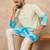 Cream cotton blend kurta for men with ombre print