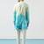 Cream cotton blend kurta for men with ombre print