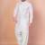 Peach bangalorian silk kurta patiala set for men with embroidery work