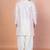 Peach bangalorian silk kurta patiala set for men with embroidery work