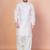 Peach bangalorian silk kurta patiala set for men with embroidery work