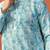 Sky blue cotton blend kurta for men with printed design