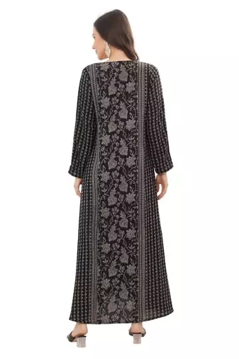 A line dress with golden jari thread work Embroidery