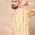Yellow cotton blend kurta for men with zig zag print